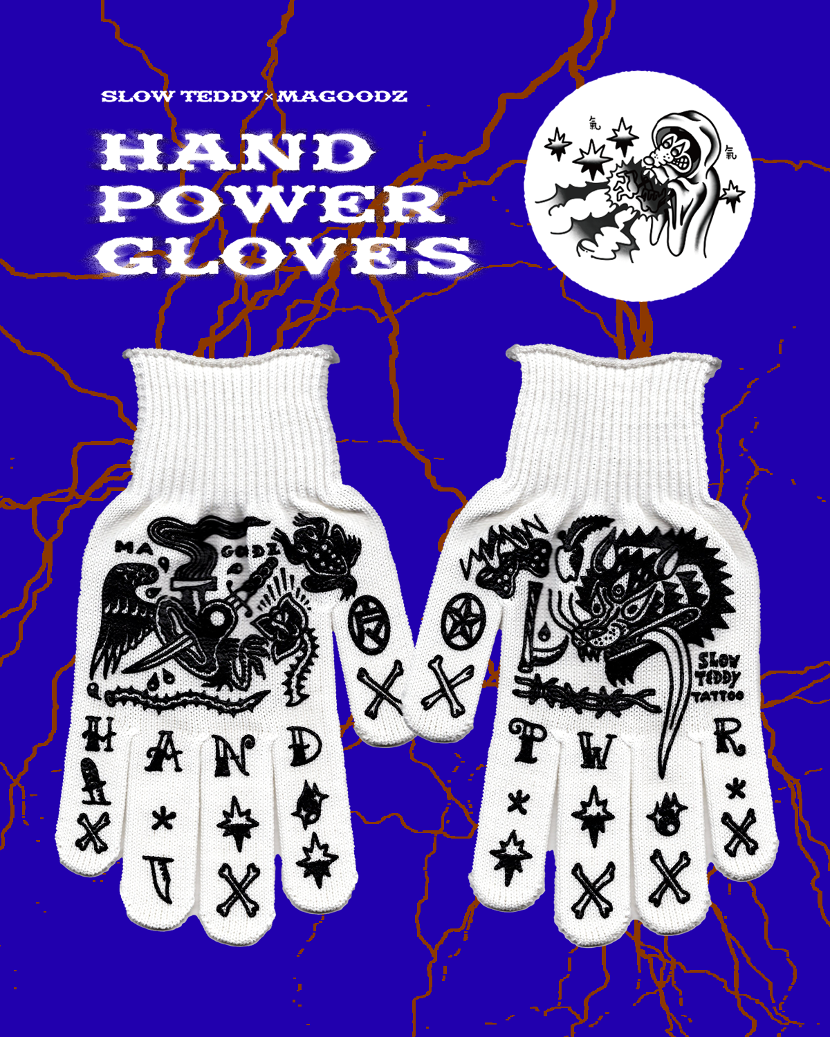 HAND POWER GLOVES【白×黒】