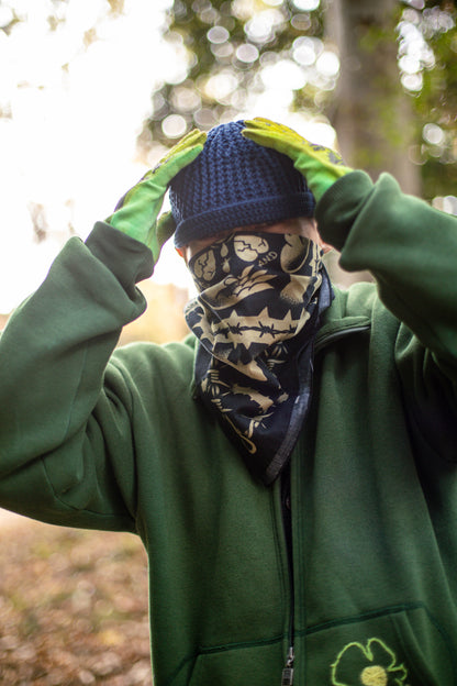 THORNS BANDANA-棘-【黒×アイボリー】