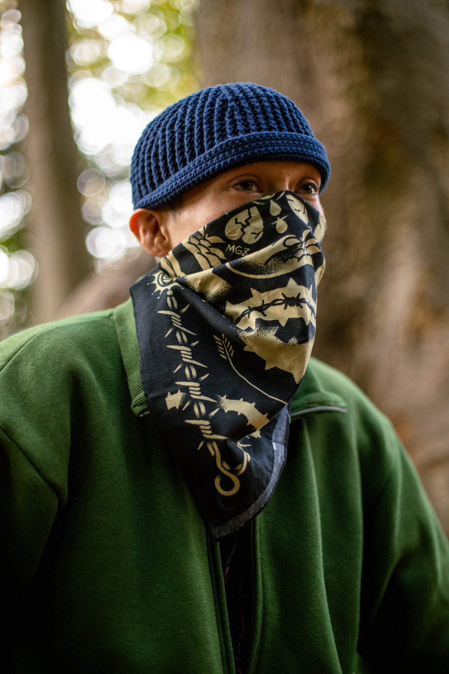 THORNS BANDANA-棘-【黒×アイボリー】