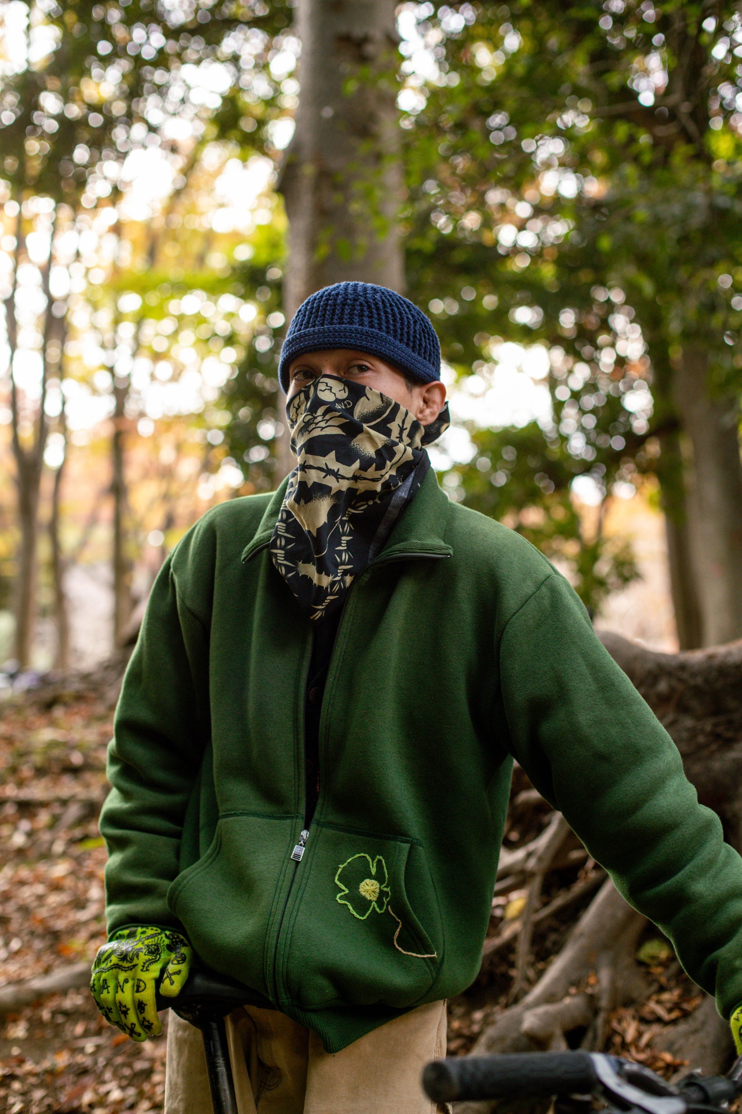 THORNS BANDANA-棘-【黒×アイボリー】