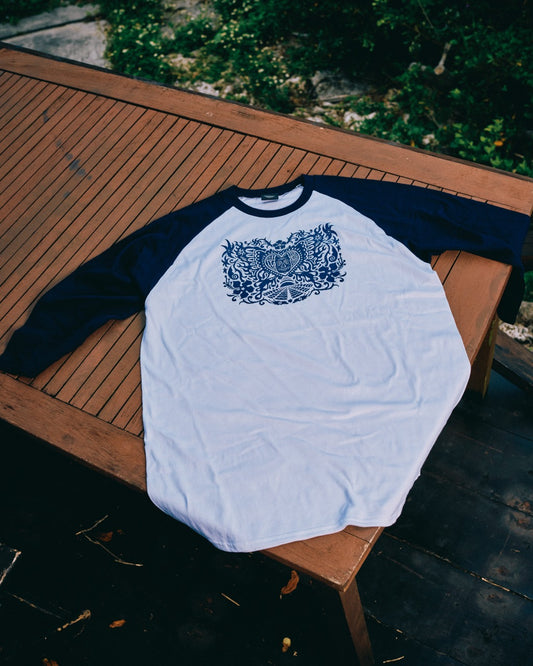 アマミチュー【Raglan sleeve-White×Navy】