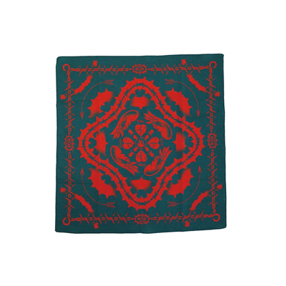 THORNS BANDANA-棘-【ダークグリーン×ワイルドオレンジ】