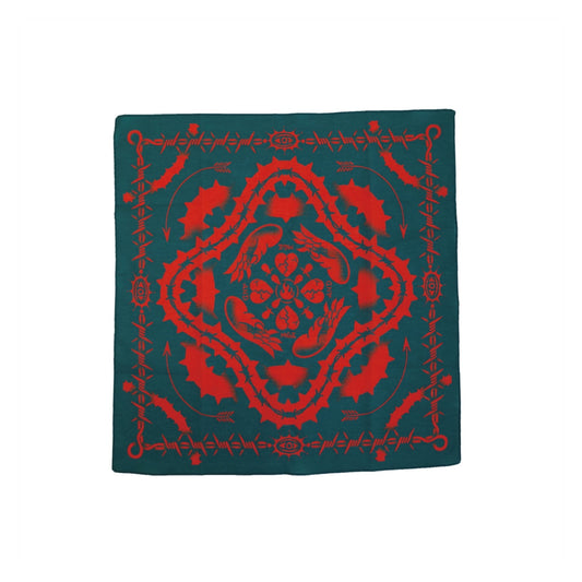 THORNS BANDANA-棘-【ダークグリーン×ワイルドオレンジ】